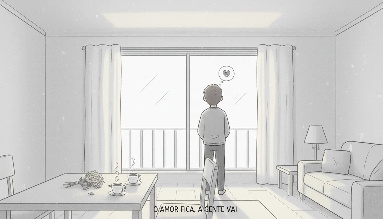 Pessoa refletindo sobre fim de relacionamento quando ainda existe amor.