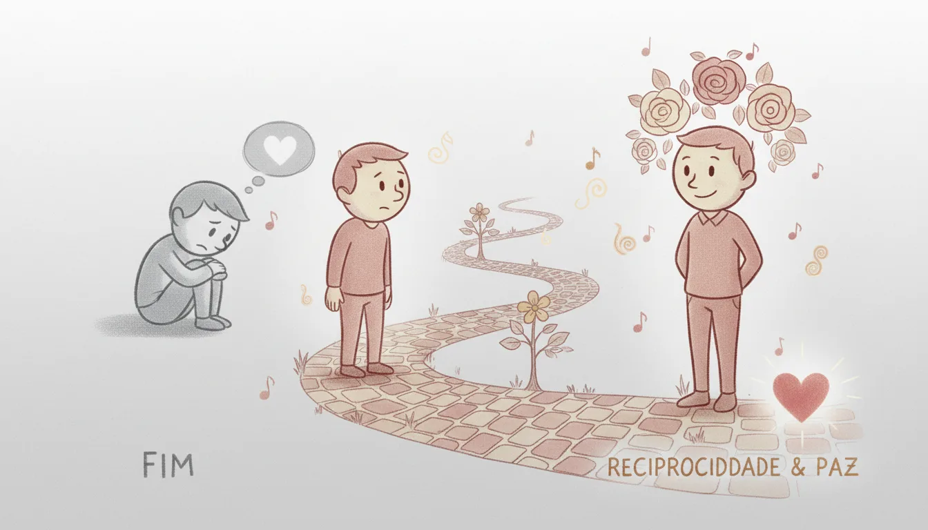 Pessoa tentando superar um término quando ainda ama.